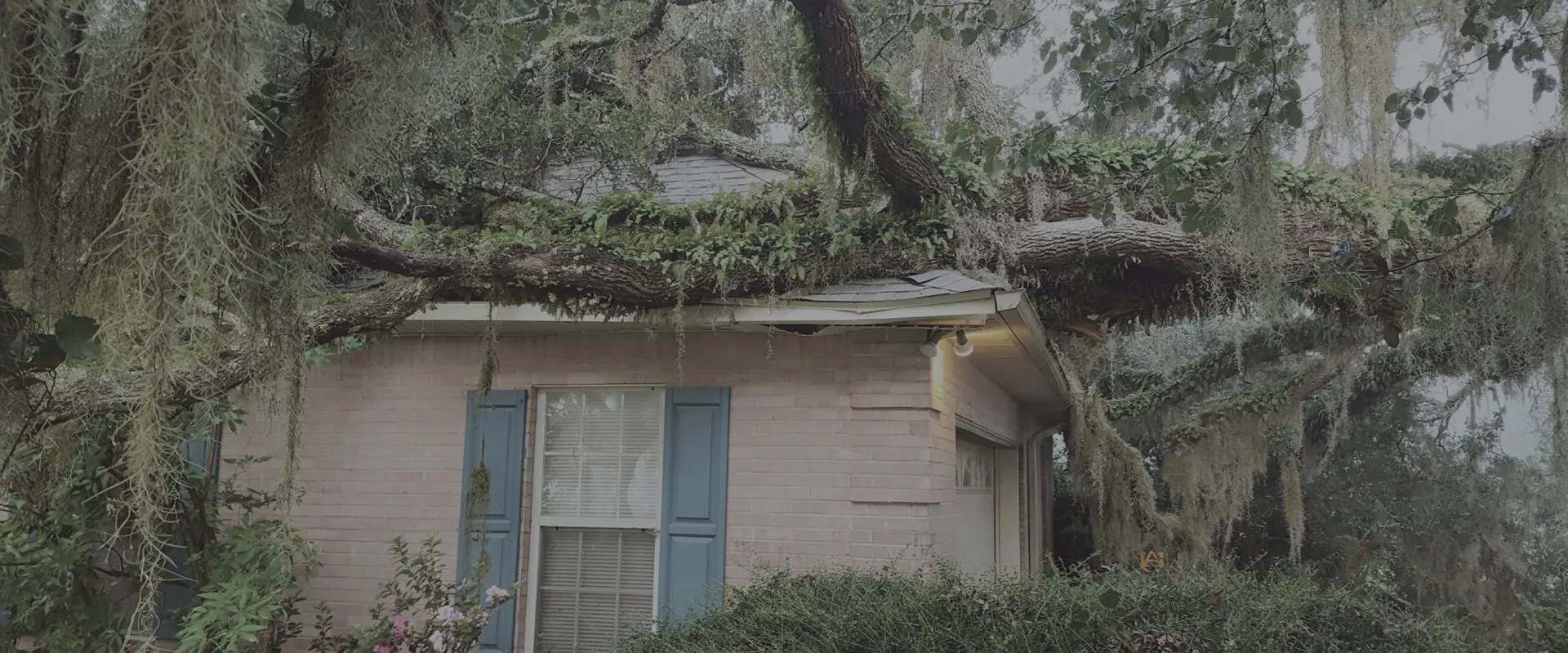 A house that has been damaged by the storm.